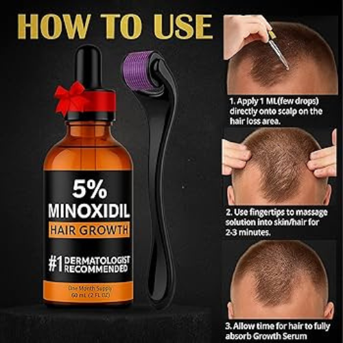 kit completo minoxidil + derma roller