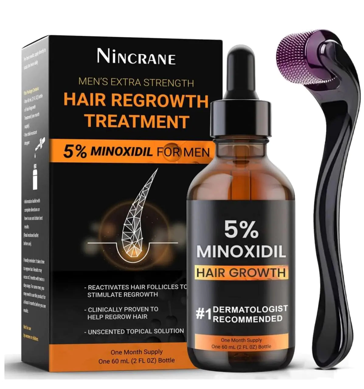 kit completo minoxidil + derma roller